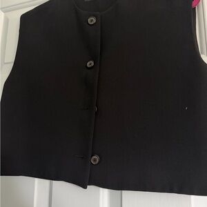 Zara Black Buttoned Vest